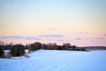 Winter in Pastell / Schneelandschaft am Abend
