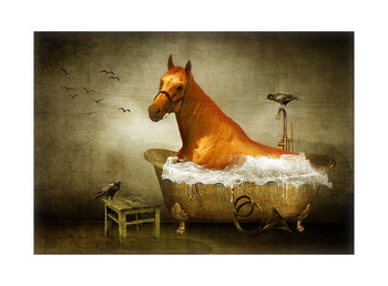 Bathing the Red Horse / digital art