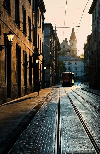 The first tram ...