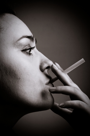 profile with a cigarette