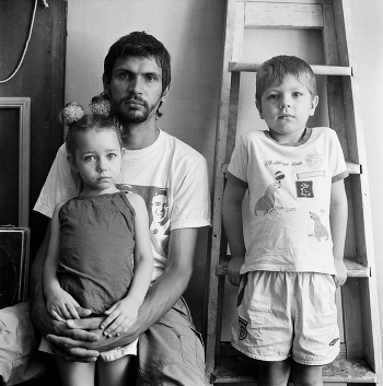 Sergei with his son and daughter