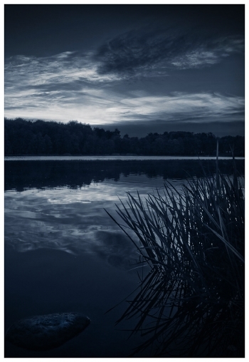 At night