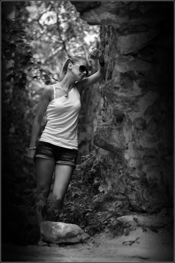 In the wall of debris