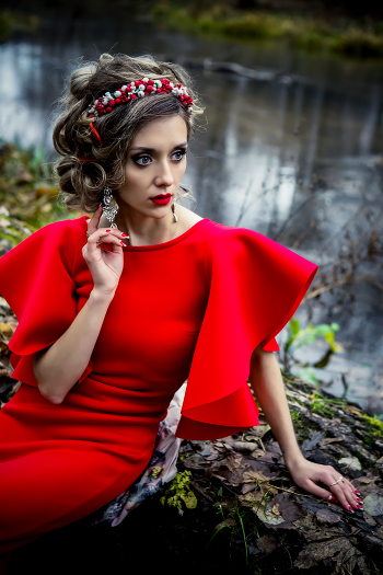 The girl in red