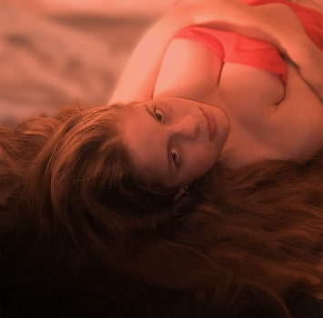 in red