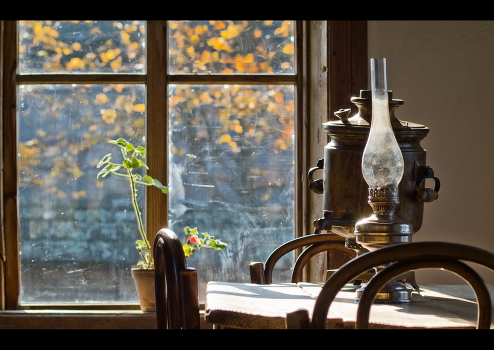 Fall outside the window was ...