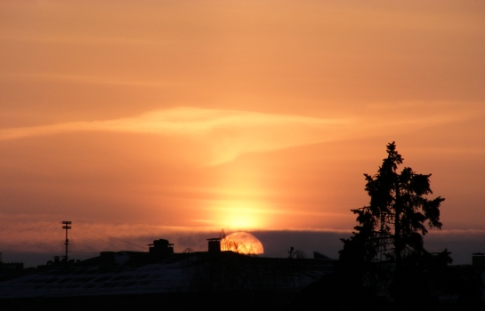 The fiery sun
