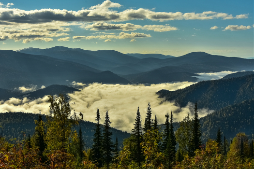 Morning in the mountains of Kuznetsk Alatau