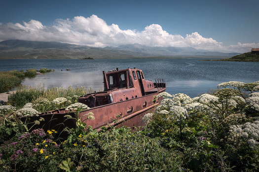 Old Rusty Boat In Tabatskuri