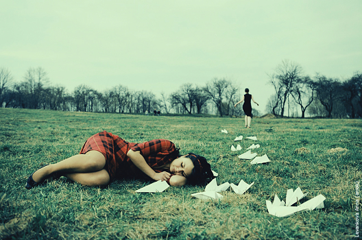 Forgetting herself, she goes ...