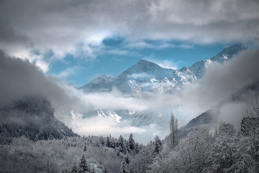 Tetnuldi Mountain In Winter Clothes