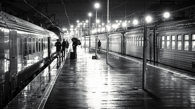 On the platform.