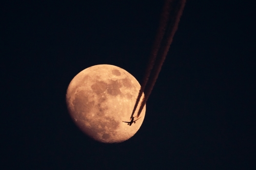 plane above the crater Copernicus