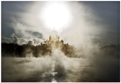 Fighting the fog and sun.