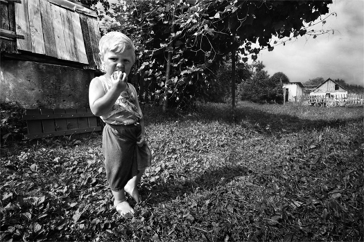 Boy with orange.