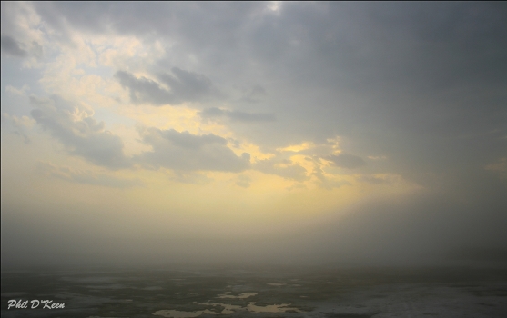 Nebel im Frühjahr Eis