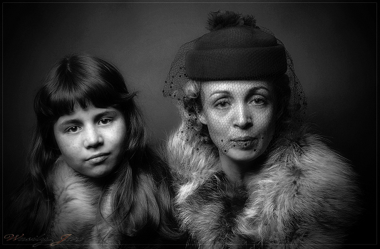 Daughter - mother's black & white