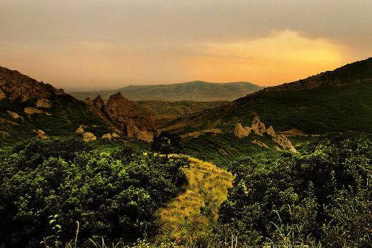 on the trails at Karadag