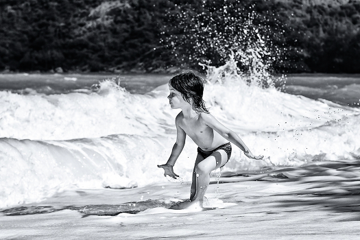 ... With a white ribbon of surf