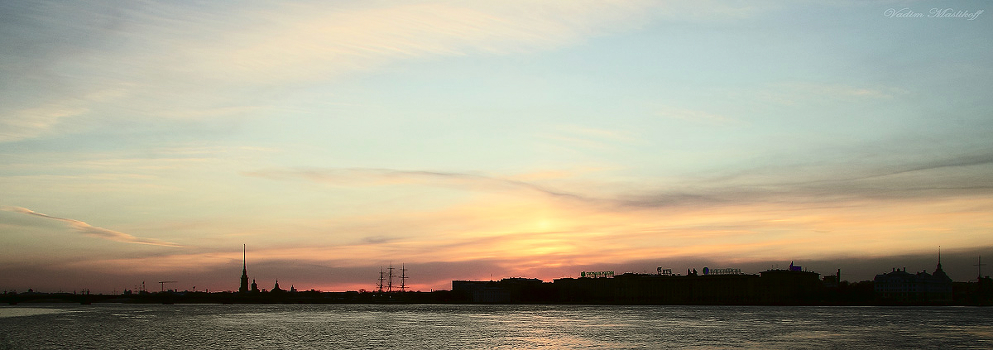 Sunset over the city