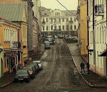 City view nepogodny day