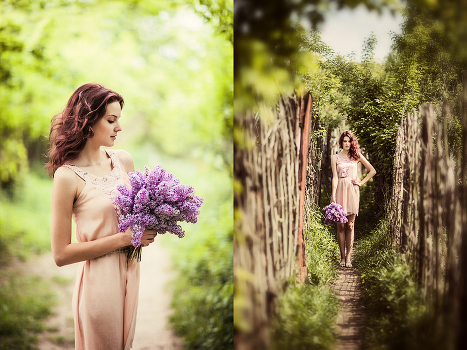 Olya and lilacs