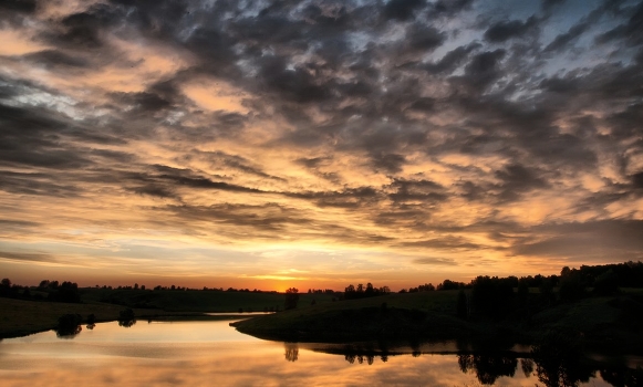"Sunset over the lake"
