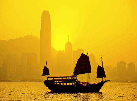 Sunset over Hong Kong