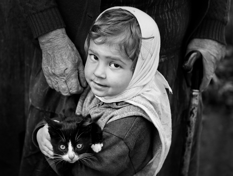 his grandmother in the village
