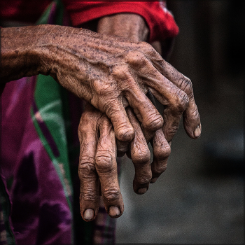 Hands of an old woman