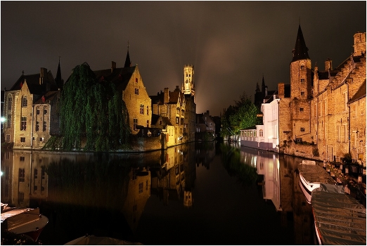 Bruges. Night landscape.