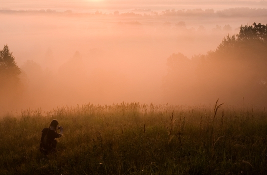 on the border of sleep and waking