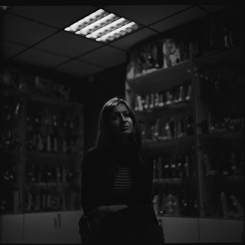 Portrait of Natalia intimate products in the store