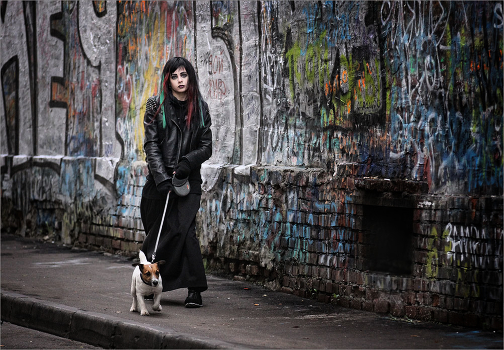 Girl and dog