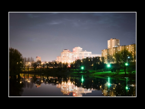 Recreation park in the evening.