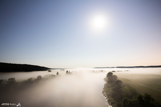Night mist over Dnipro
