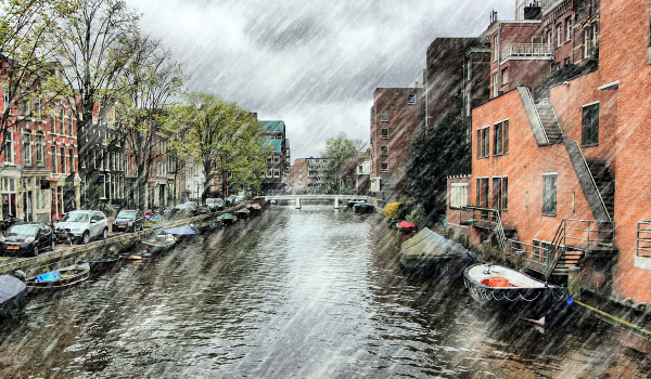 ** rain in Amsterdam *