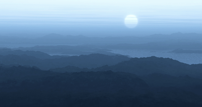 The blue of the mountains ...