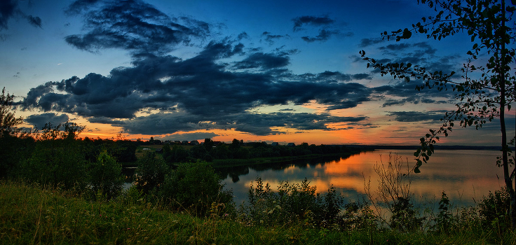 Sunset on the lake Lepel
