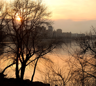 at sunset