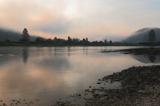 Foggy sunrise