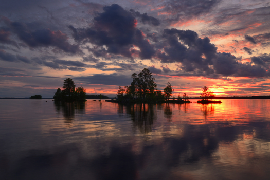 White night on lake Ala-Kitka, Finland