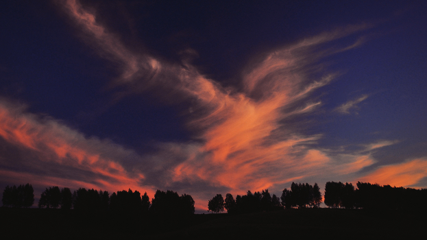"Sunset over the lake"