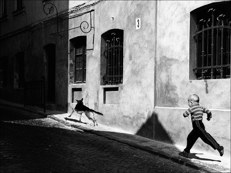 Up the street