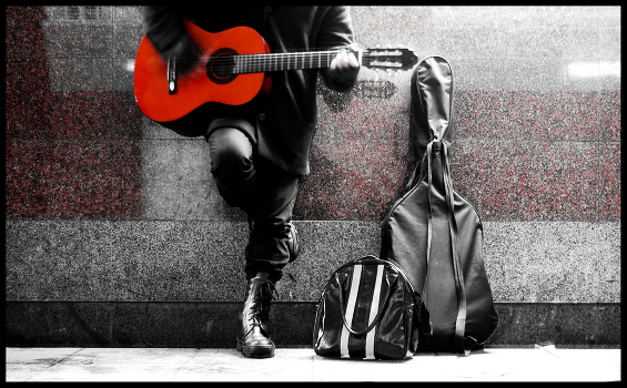 musician plays the blues