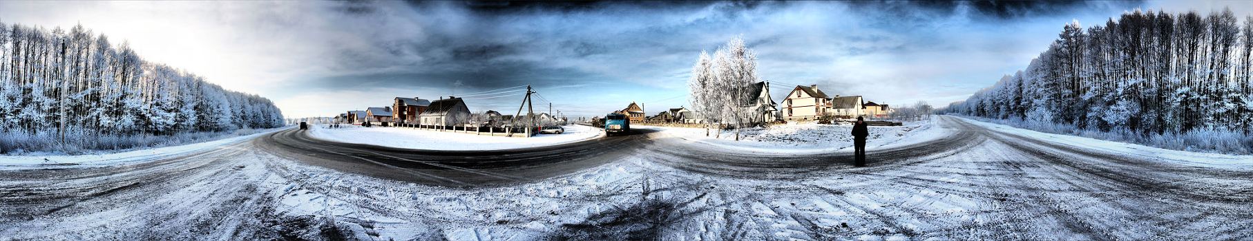 Die ländliche Winterkreuzung