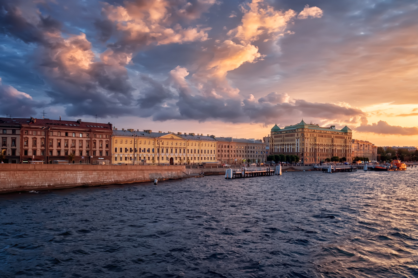 The evening on the waterfront