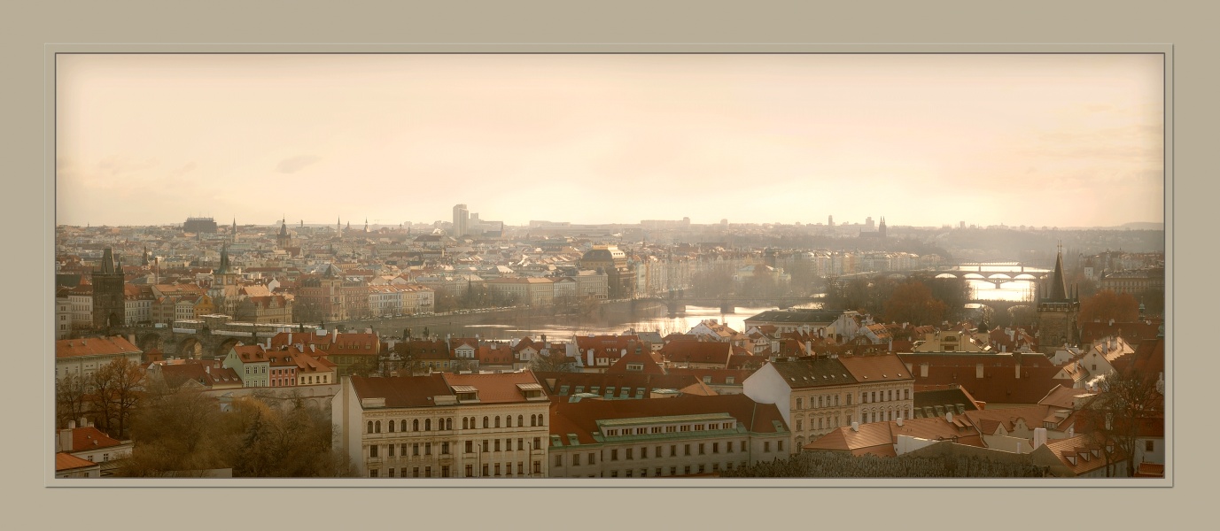Evening above Prague