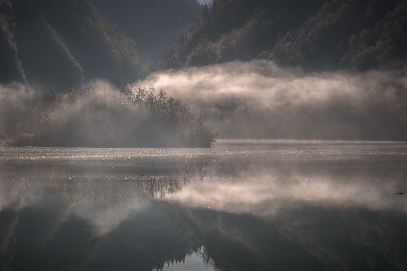 Island Of Fog Over Lajanura River