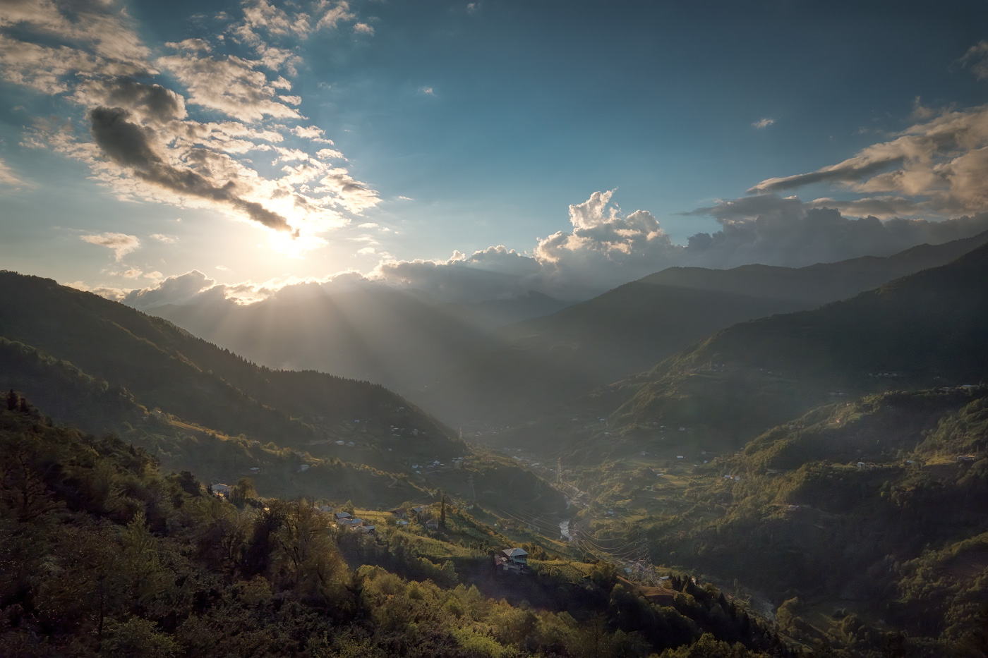 Sunset Over Mountains